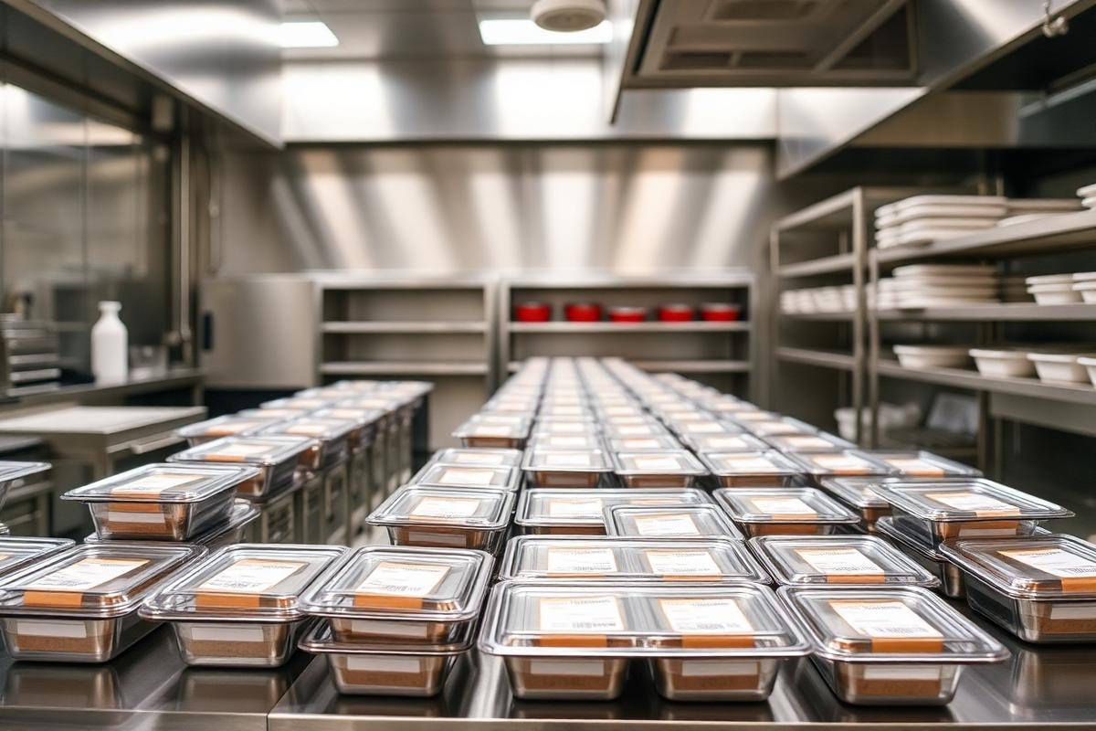 Prepared gluten-free SmashMeals food and labeled ingredients in the Kingsport kitchen